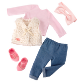 Our Generation Doll With Glam Fur Vest Emmie BD31705Z - Colorland Toys
